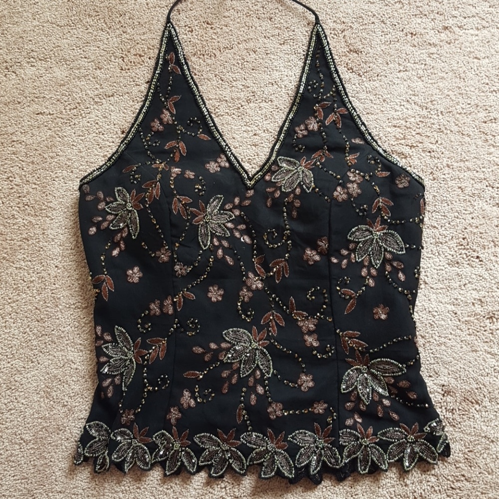 Beaded halter top